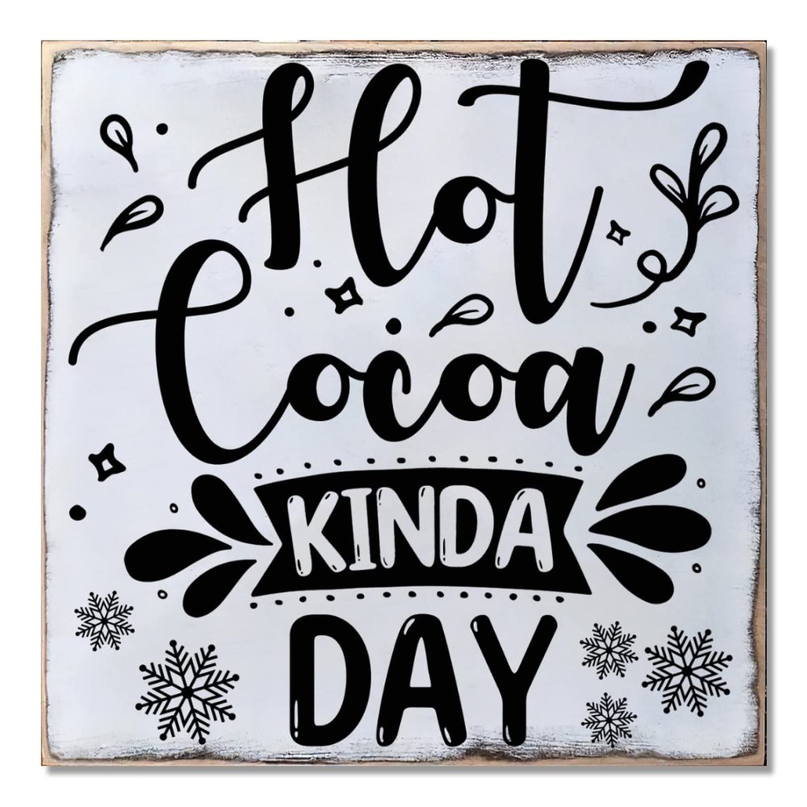 Panneau mural en bois Hot Cocoa, le cadeau parfait pour décorer à Noël