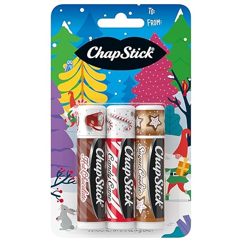 ChapStick Bálsamo labial de chocolate caliente, bastón de caramelo y galletas de azúcar, 0.15 onzas, paquete de 3