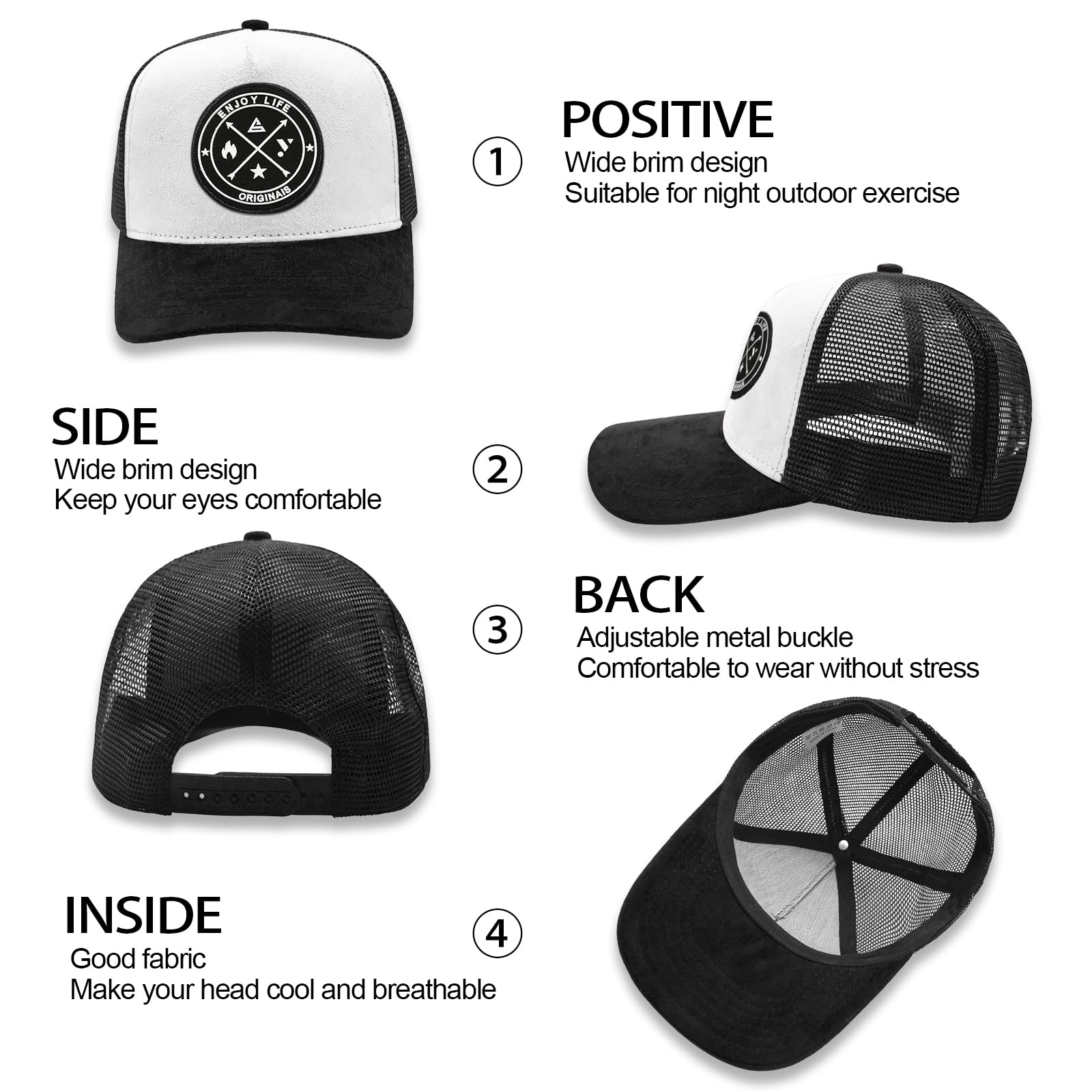 Tiakay Casquette de Baseball Trucker Unisexe Anti-UV - Ajustable avec Boucle en Metal, Maille Brodée pour Sport, Voyages et Outdoor d'Été | Streetwear Premium - 4