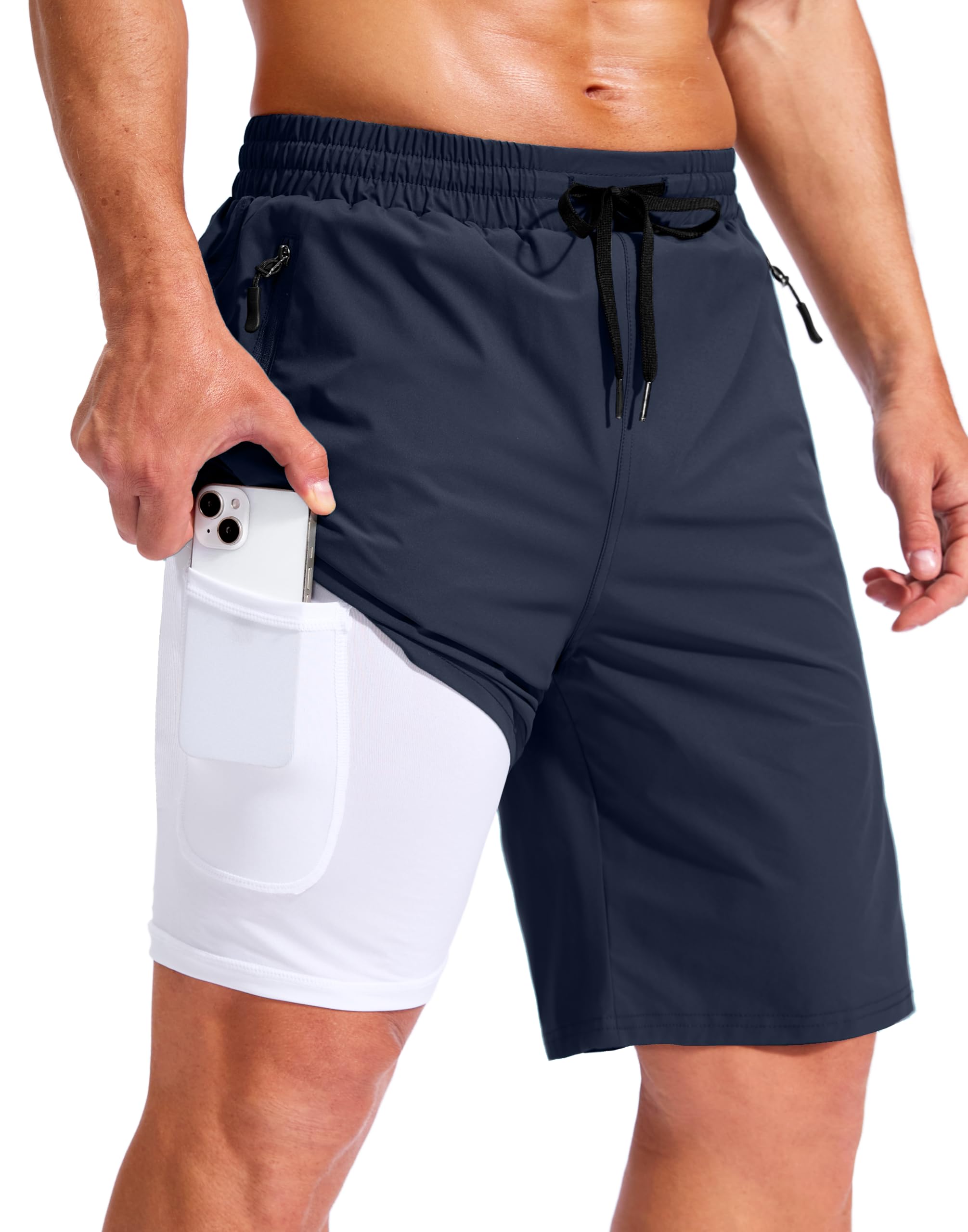 G Gradual Mens Swim Trunks with Compression Liner 7"/9" Board Shorts