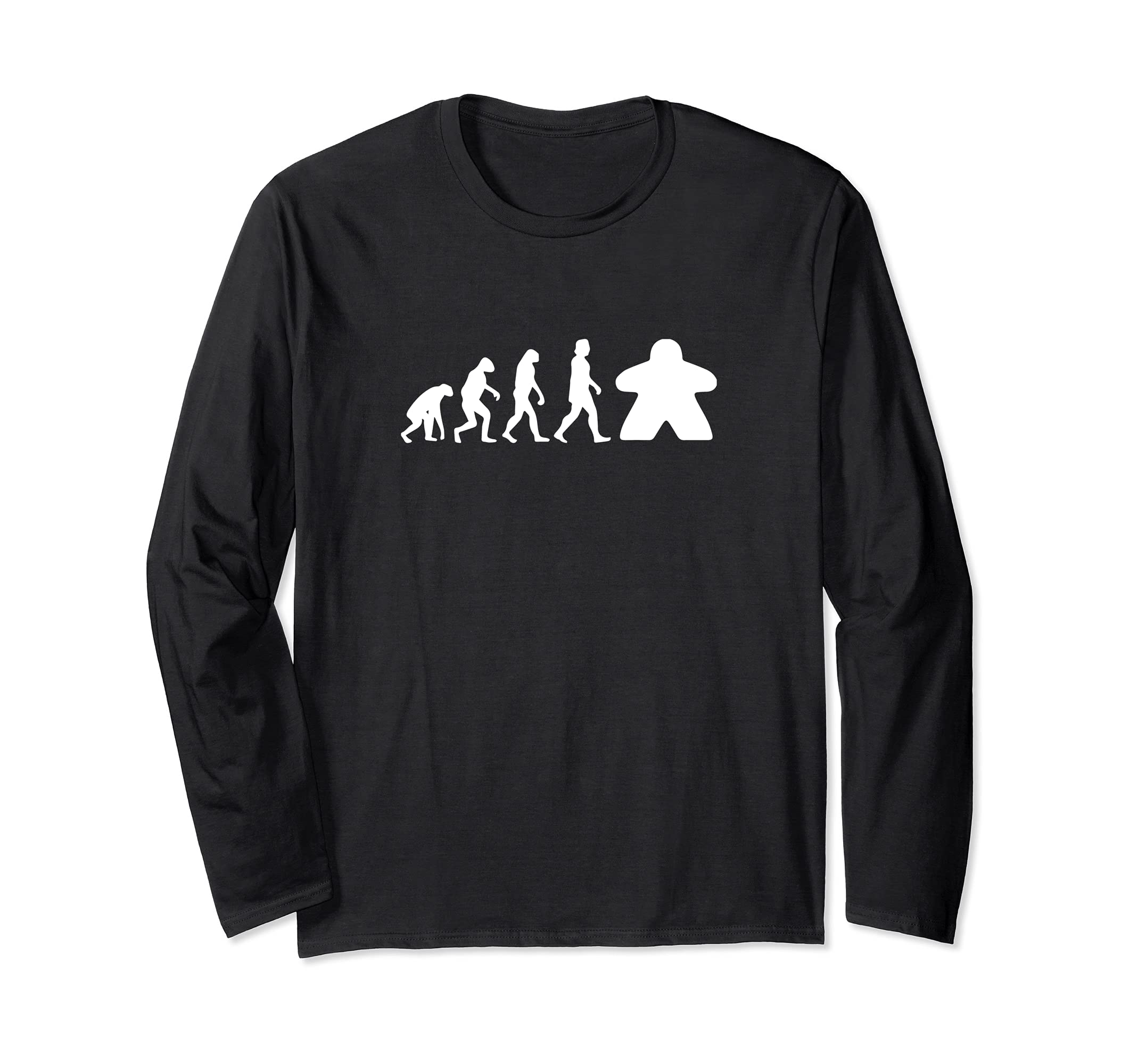 Evolution Of Meeple Board Gaming Meeples Long Sleeve T-Shirt