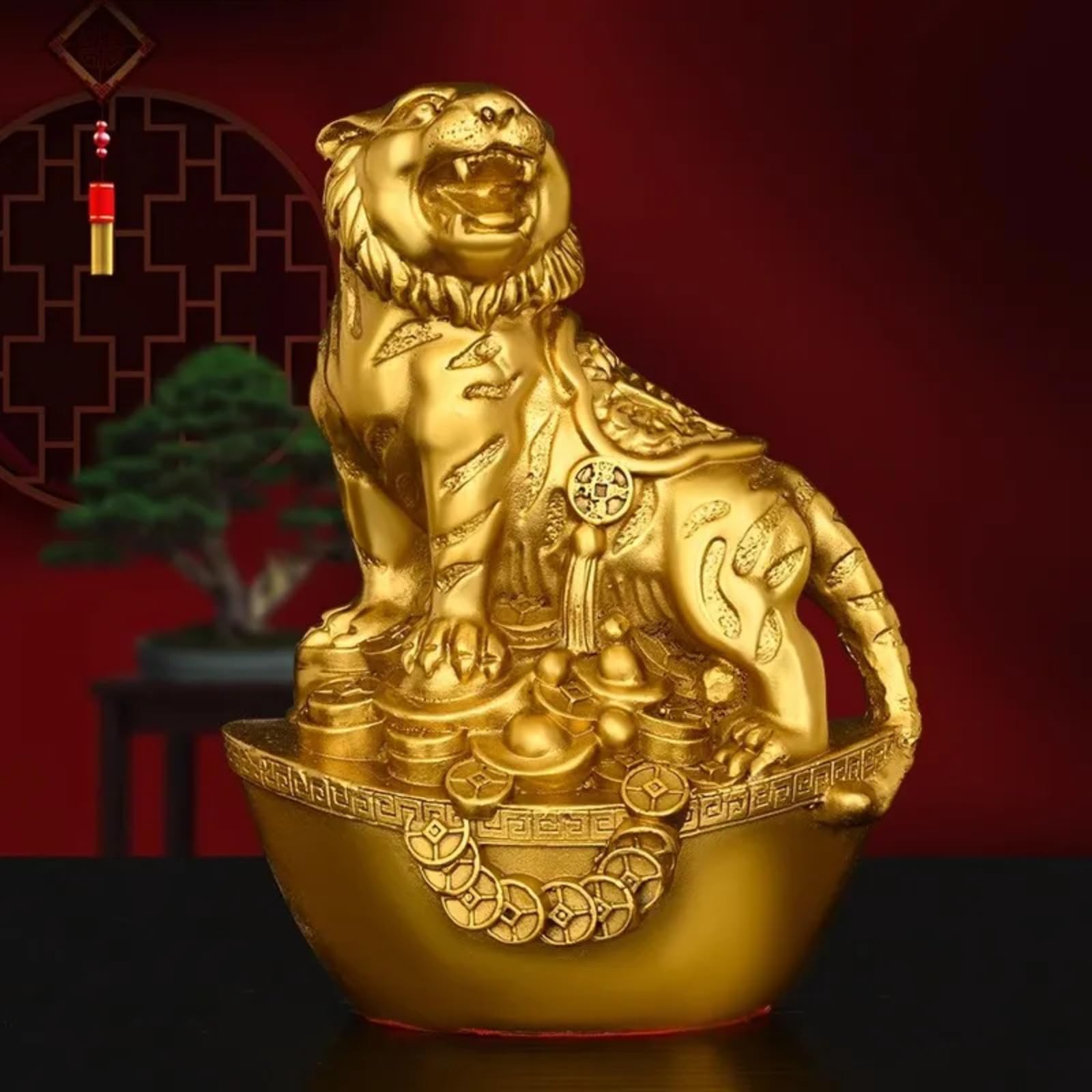 Aottsd Household Buddha Statue Large Living Room Enshrine Table Sculpture 31Cm