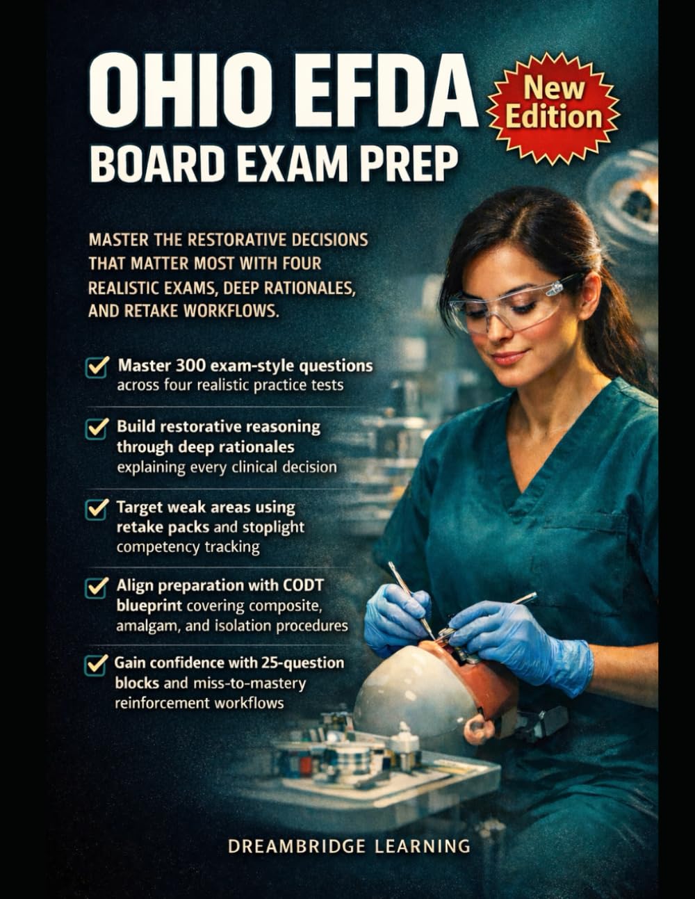 OHIO EFDA BOARD EXAM PREP : EXPANDED FUNCTION DENTAL AUXILIARY PRACTICE TESTS AND RATIONALES: MASTER THE RESTORATIVE DECISIONS THAT MATTER MOST WITH ... EXAMS, DEEP RATIONALES, AND RETAKE WORKFLOWS.