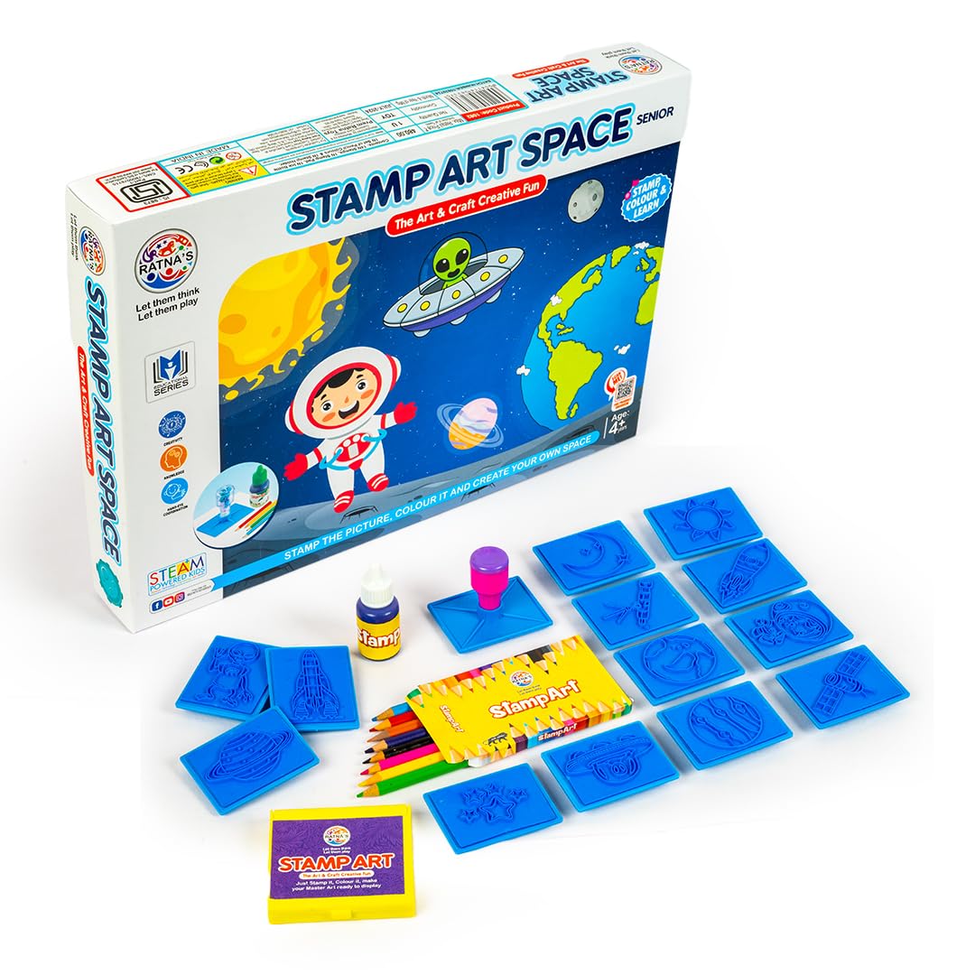 Ratnas Stamp Art Space Senior, Stamping and Colouring Kit for Kids 4+ Years (B0DGLL4NMR) Amazon Price History, Amazon Price Tracker