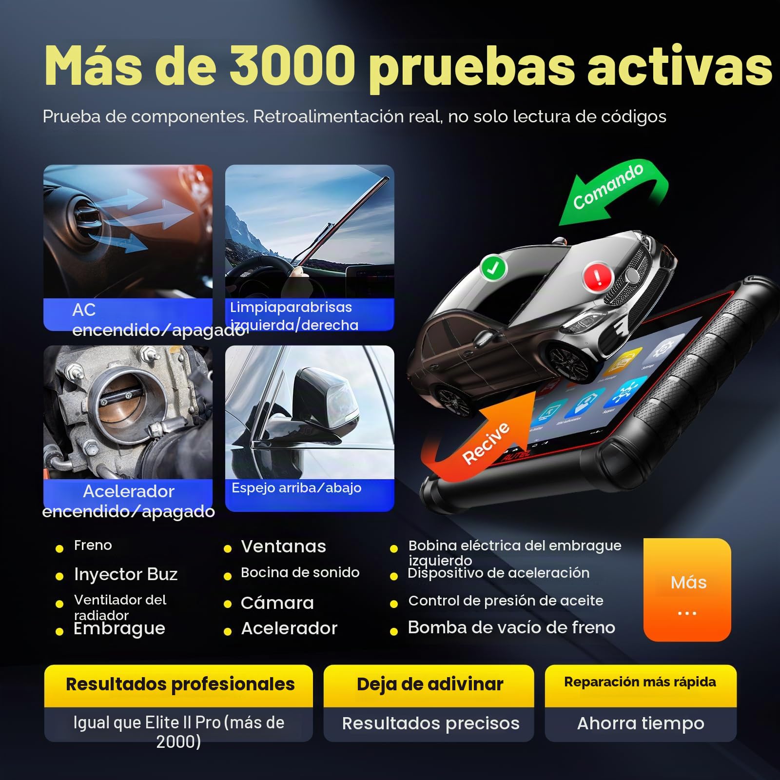 Autel MaxiCOM MK900 Diagnosis Coche Multimarca: 2026 Igual Que MK900BT,Actualizado MX900, MK808BT Pro, MK808S Herramienta Diagnosis Bidireccional, CANFD&DOIP, 3000+ Pruebas Activa, 40+ Servicio,11 OS