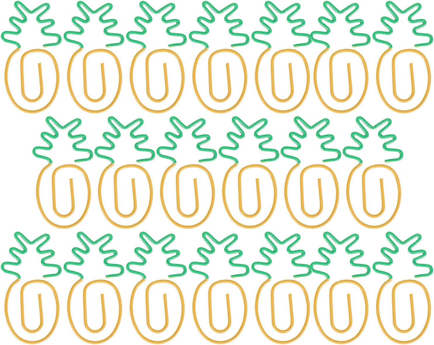 Paper Clips, 20pcs Pineapple Design Paper Clips Bookmarks