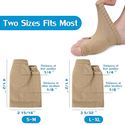 Miniatura 4 de Almohadillas para juanetes mejoradas, protectores de alivio de juanetes para el pulgar y el dedo meñique, transpirables para apoyo de día y noche,