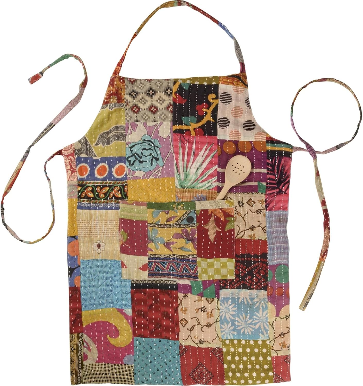 cotton kitchen aprons for women with pockets patchwork kantha quilted aprons with adjustable aprons
