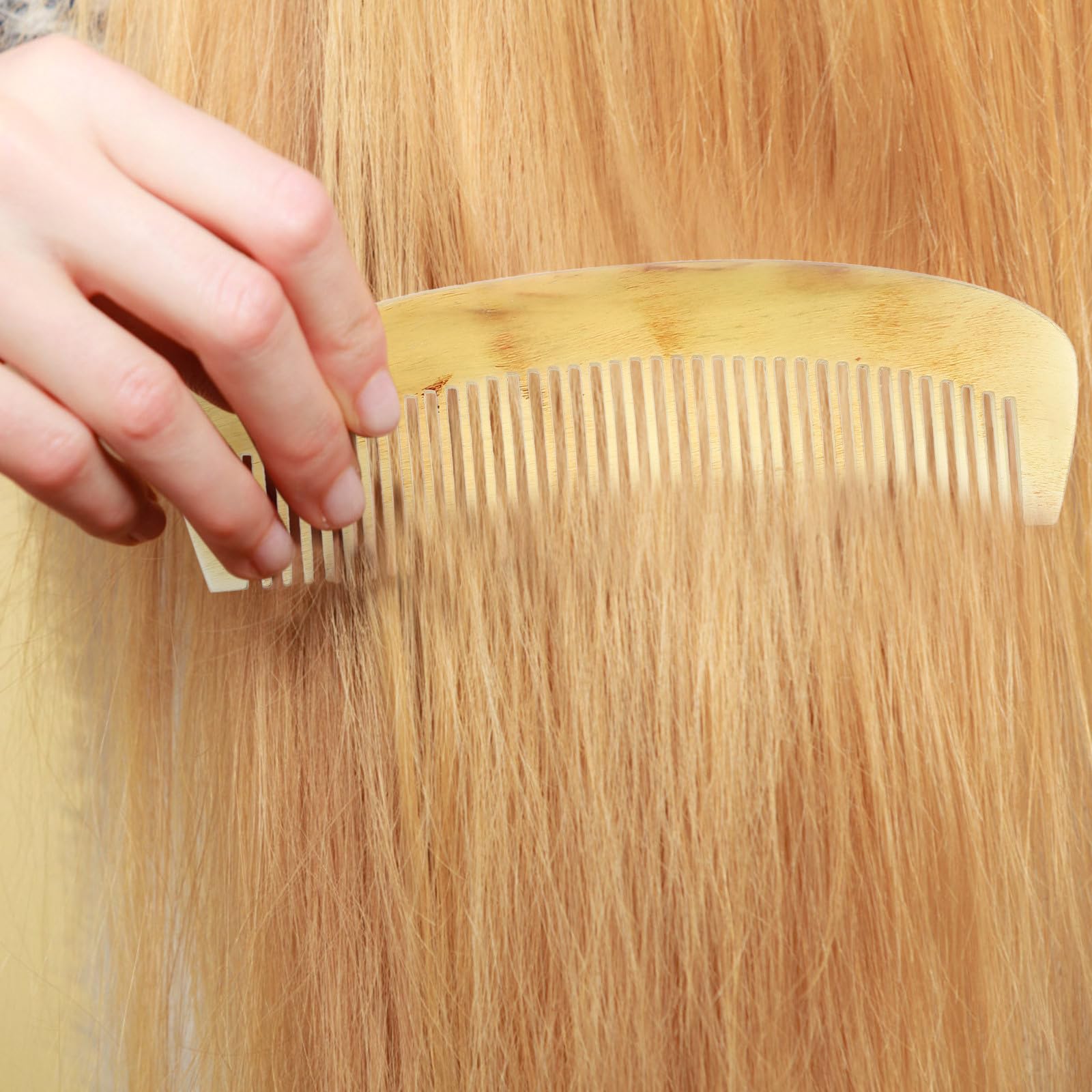 Peigne Antistatique en Corne Naturelle, Démêlant pour Femmes