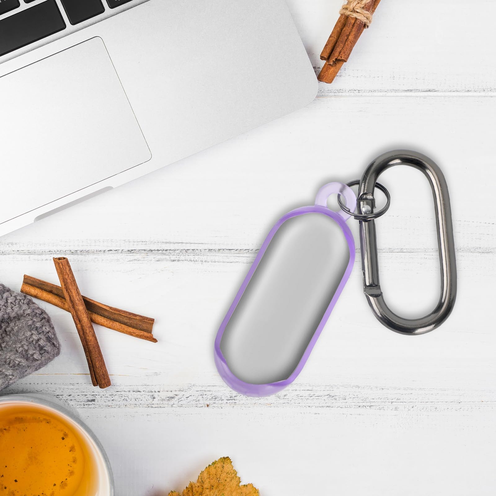Coque PLAUD NotePin Enregistreur Vocal AI, Étui TPU Souple Protection Portable avec Porte-Clés et Mousqueton (Violet)