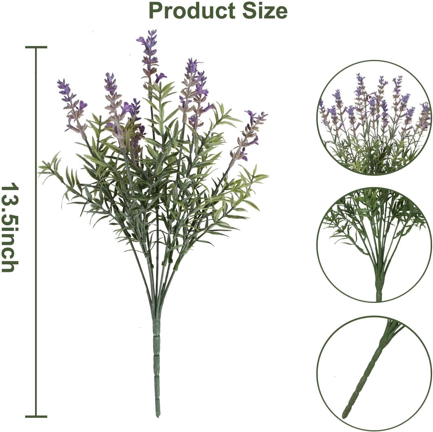 Fake Lavender Artificial Flowers - 12PCS Lavender Plants Shrubs for Wedding Bouquets Artificial Lavender Flowers Indoor Outdoor Faux Foliage Lifelike Fake Flowers for Decoration - Image 2