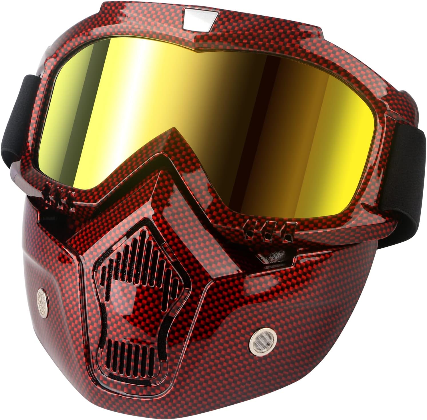 GGBuy Motorcycle Helmet Riding Goggles Glasses With Removable Face Mask,Detachable Fog-proof Warm Goggles Mouth Filter Adjustable Non-slip Strap Vintage Bullet Fight Motocross