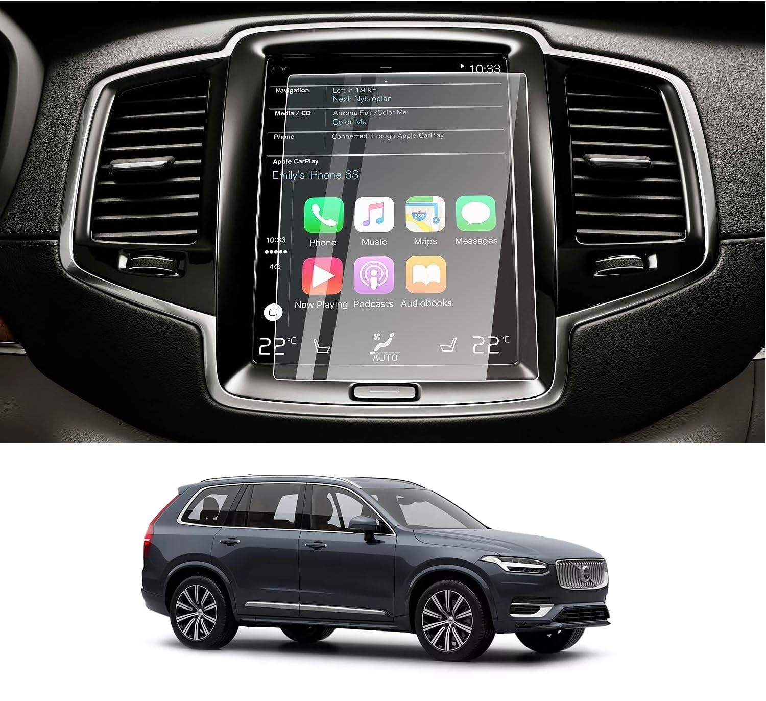 Company Fiited Car's Navigation Infotainment System Screen Guard Compatible with Volvo XC90 B6 Ultimate Clear Glossy (1: Piece)-image-36