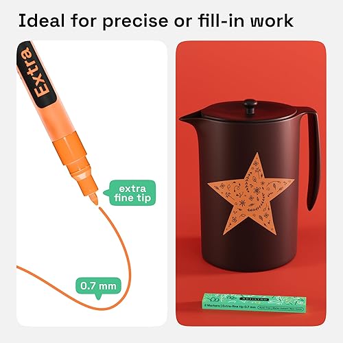 Miniatura 130 de ARTISTRO - 2 plumones de pintura acrílica blanca, punta media de 3 mm, perfectos para manualidades, proyectos de arte y más Blanco