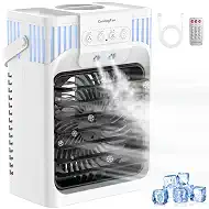Portable Air Conditioners, 4-IN-1 Personal Evaporative Air Cooler with Remote, 3 Speeds & 3 Mist, 7-Color Night Light, 2-8H Timer, 1200ML Mini Air Conditioner Cooling Fan for Bedroom Office Home