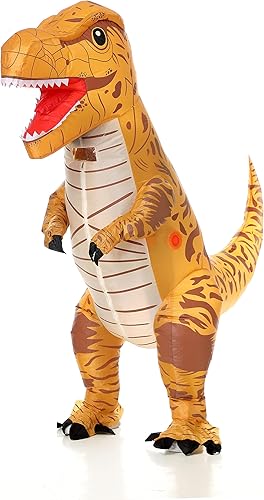 Ouksma Disfraz inflable de Halloween de T-Rex para adultos, disfraz de dinosaurio inflable para adultos, divertido disfraz de Halloween