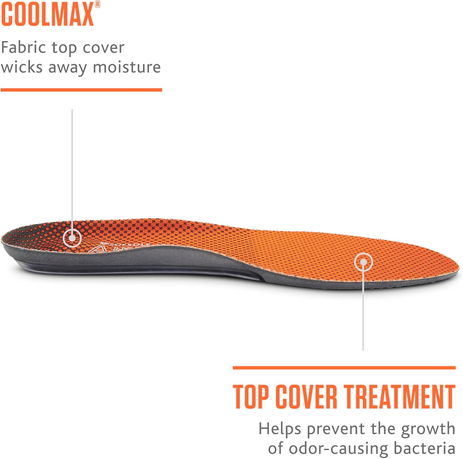 Sof Sole mens Airr Performance Full-length Insole, Orange, 9-10.5 US - Image 5