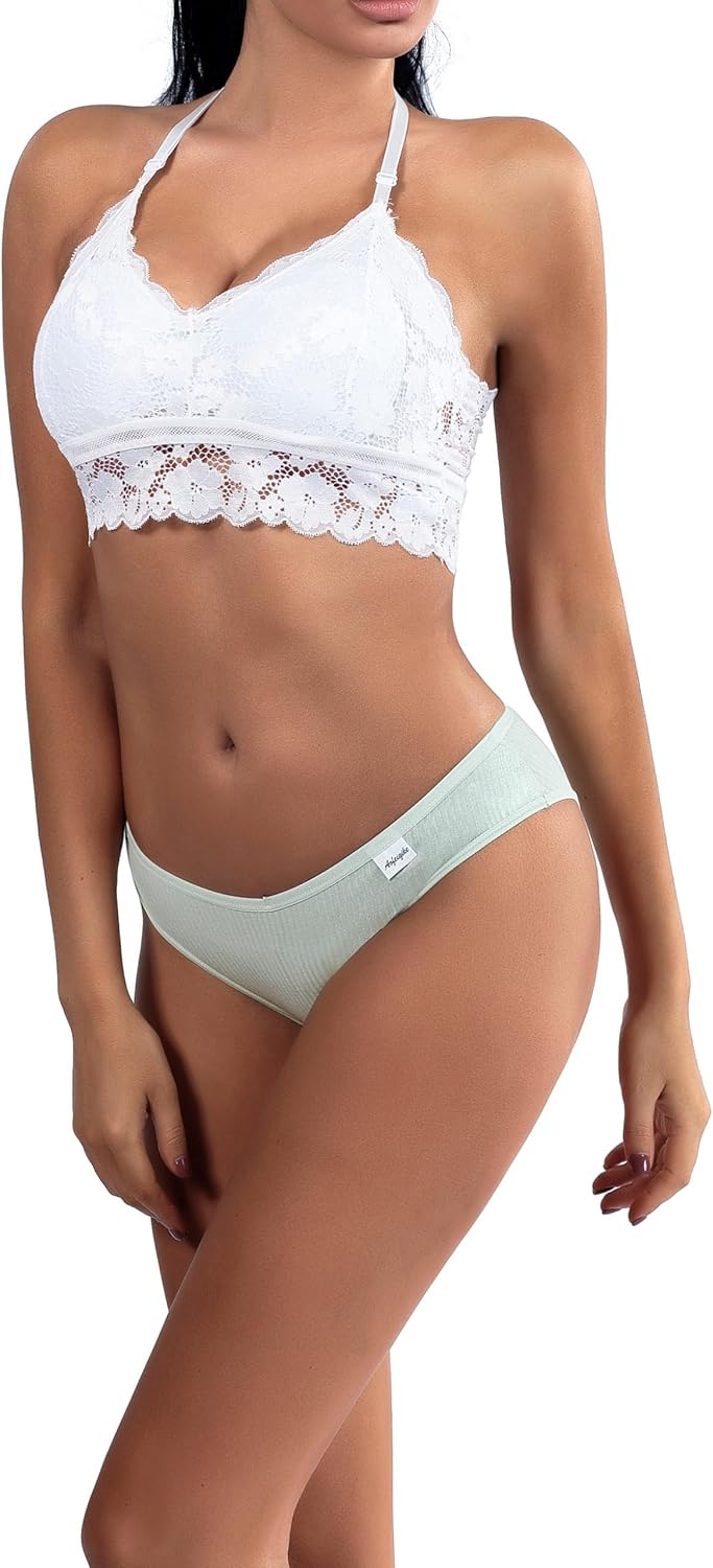 Womens Lace Bra No Underwire Lined Soft Racerback Bralettes - Image 2