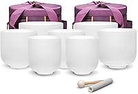 Vista 10 de TOPFUND Juego de 7 cuencos cantores de cristal de 6 a 10 pulgadas con estuches de transporte y mazos de cuenco para cantar