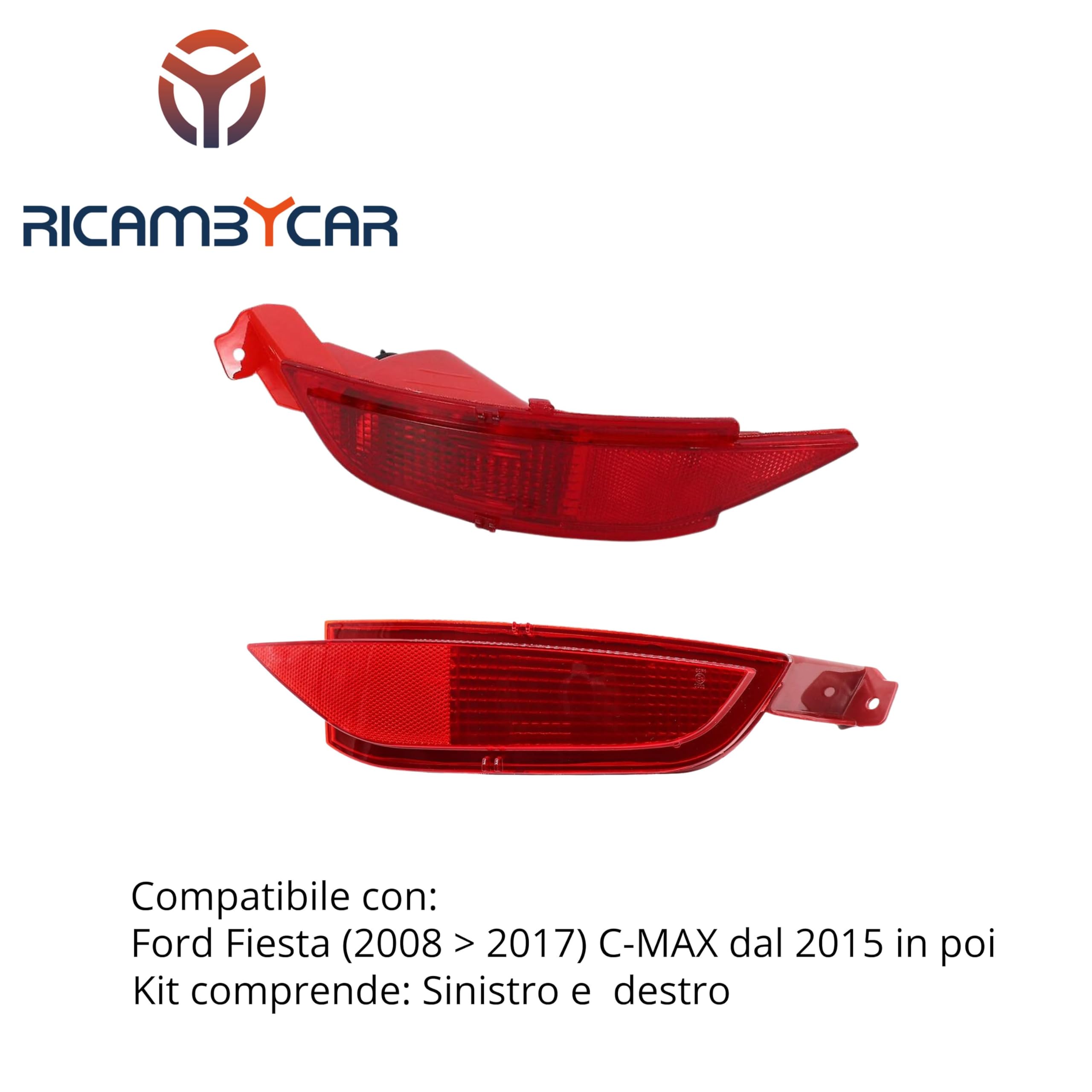 Fanale Catarifrangente Fanale Retronebbia Per Ford Fiesta 2008-2017 E C-MAX Dal 2015 | Lato Destro | Ricambio Compatibile Ricambio Fanale Fiesta - Foto 14