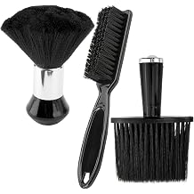 3Pcs Barber Neck Duster Set, Barber Brush & Hair Cutting Accessories | Soft Nylon Bristle Brushes for Neck, Face & Hair Cleanup, Essential Barber Supplies for Salons, Barbershops & Home Styling