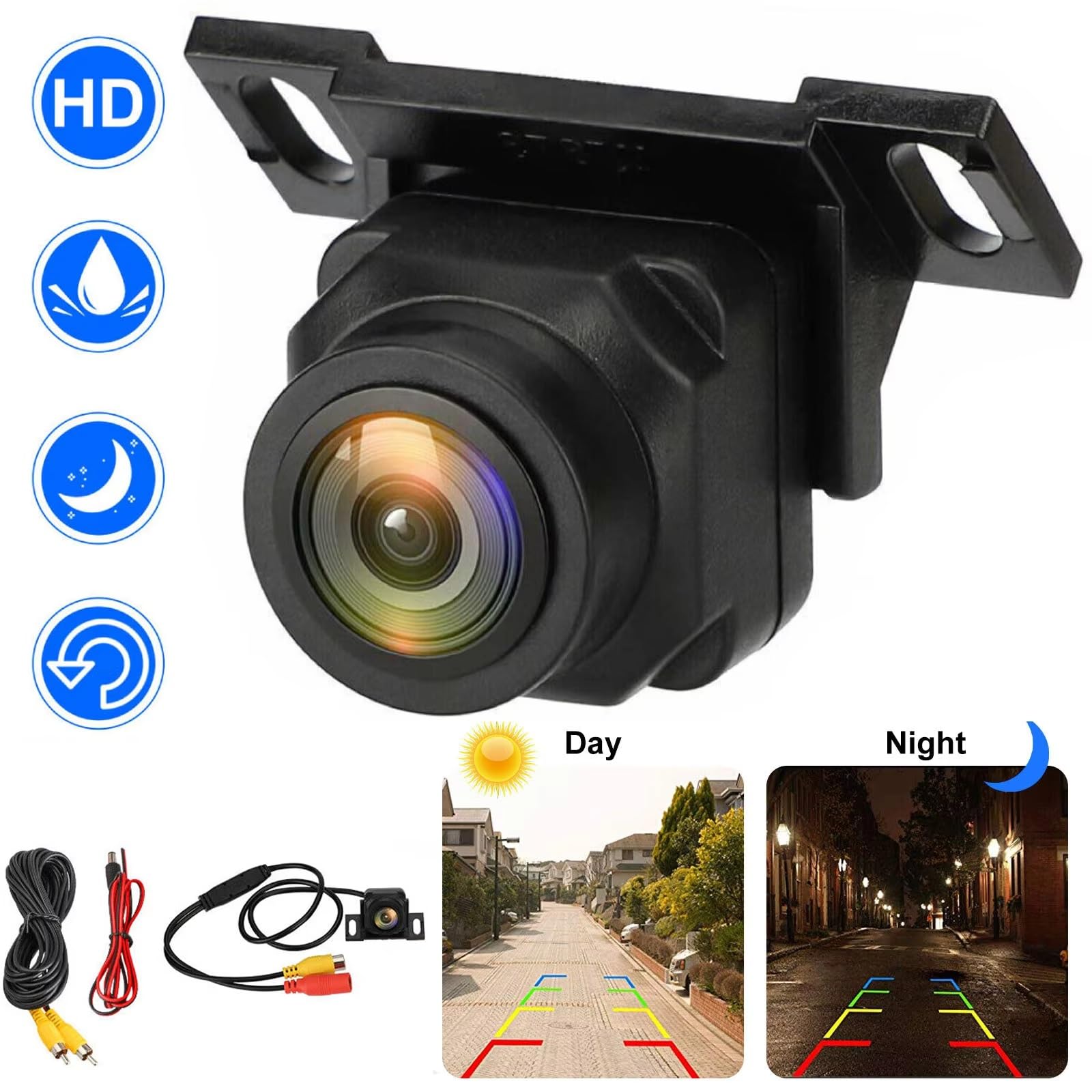 Cámara Trasera Camara Cámara De Visión Trasera para Coche De 180º Cámara De Marcha Atrás para Aparcamiento CMOS Visión Nocturna Resistente Al Agua
