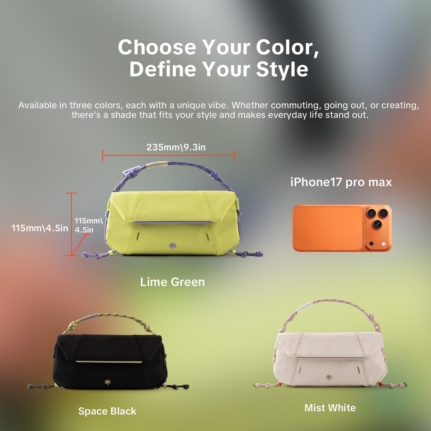 PGYTECH OneGo Pocket Umhängetasche, ActionKam/Handy Schultertasche, Schwarz | Lässiger Alltagsstil, Sandwich-Fächerdesign, Schneller Magnetverschluss, Leichtes Robustes Material, YKK Reißverschluss