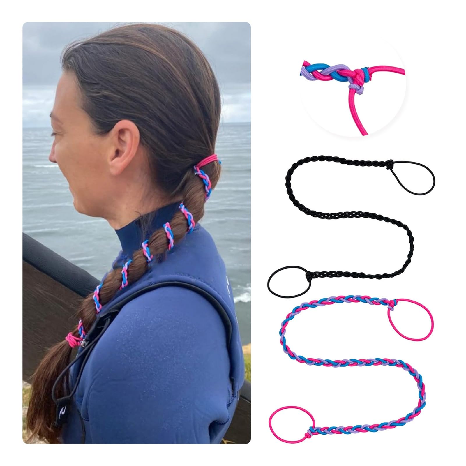 Rip Tie 2.5mm Hair Tie, Hair Tie Sprots Ponytail Holders, Elastic