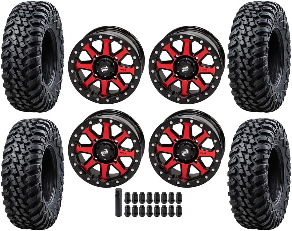 Tusk TERRABITE 32x10-15 8-Ply Radial UTV Tires on UINTA Beadlock Wheels for HONDA TALON 1000