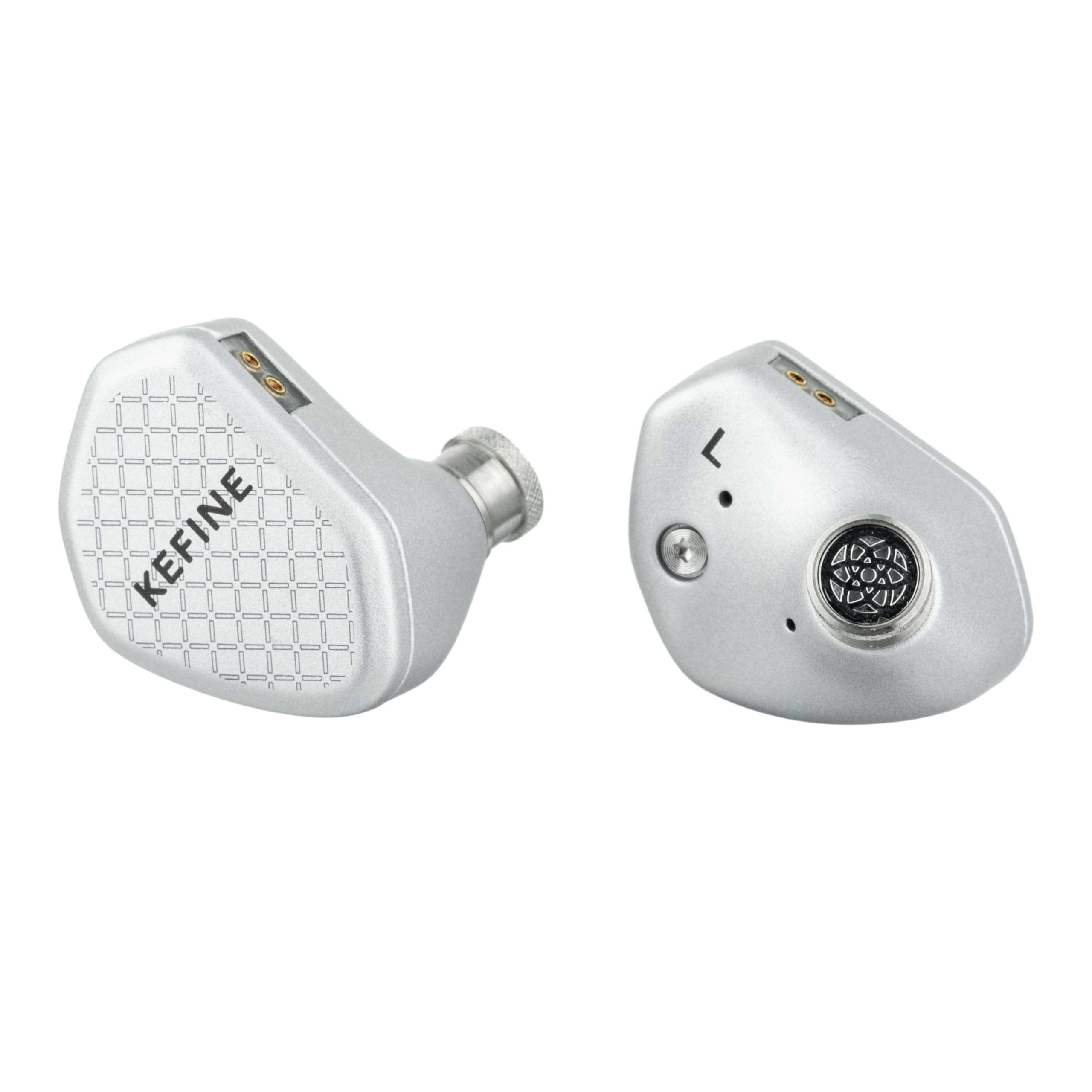 Linsoul Kefine Klean In Ear Monitor,Cuffie con Driver Dinamico con Diaframma DLC 10mm,Auricolari da Gioco,Ugelli Sostituibili,Cavo Placcato Argento Staccabile per Audiofili (Senza Mic 3.5mm, Argento)