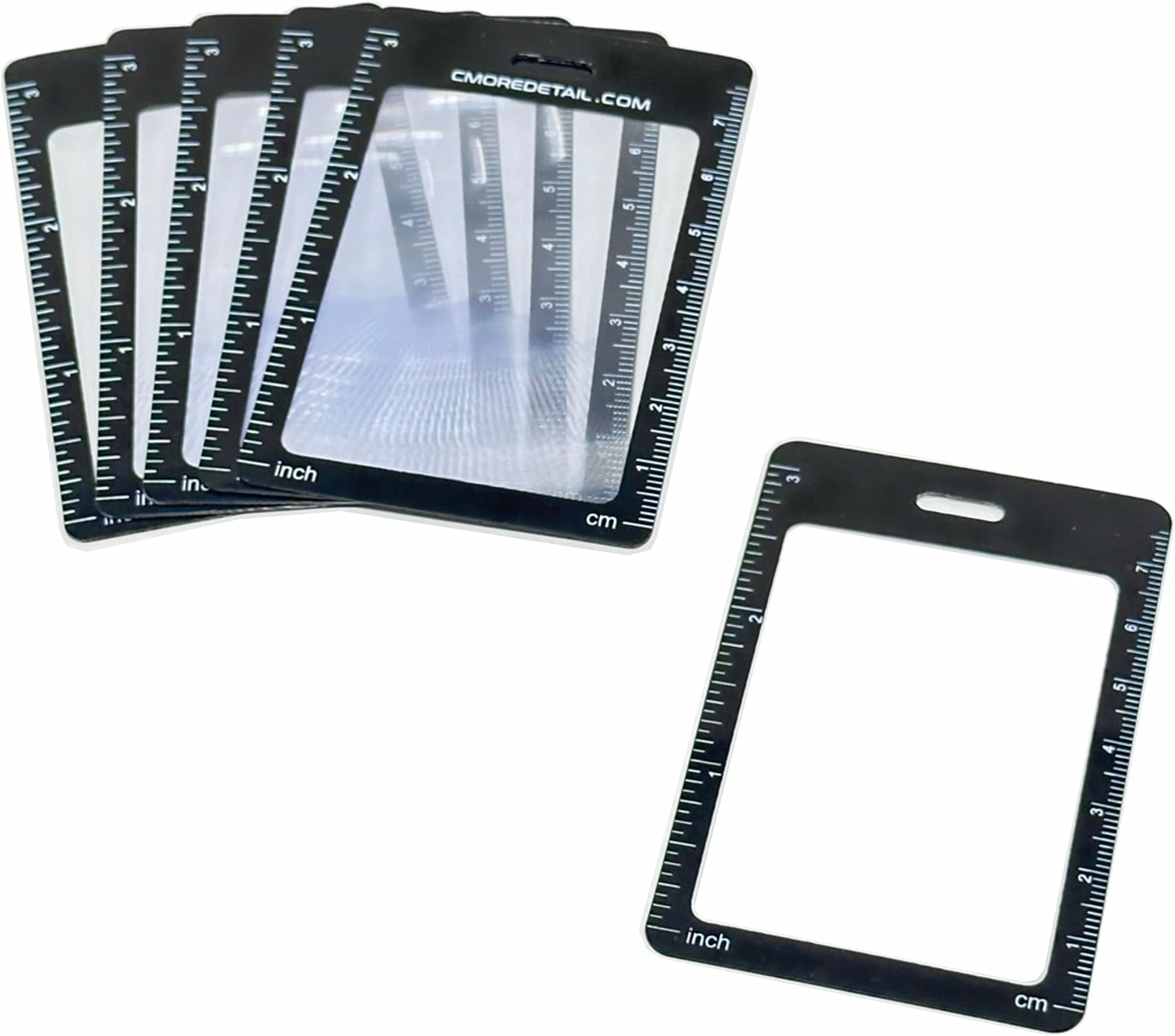 6 Credit Card Size 3X Magnifiers, Each Magnifier for Reading has 3X Fresnel Lens, Use as 3X Magnifying Glass, Pocket Magnifier, Reading Magnifier for Menus or can use as Accessory for ID Badge Holders