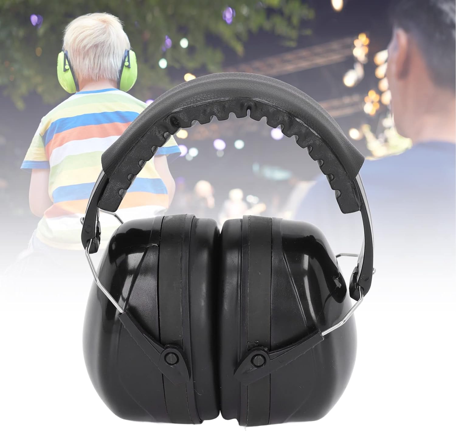 Baby Noise Cancelling Headphones, Hearing Protection Earmuffs, 360 Degree Rotatable Adjustable Ear Cups with Soft Foam Padding, Lightweight Comfortable Headphones for Airplane Trav (Black)