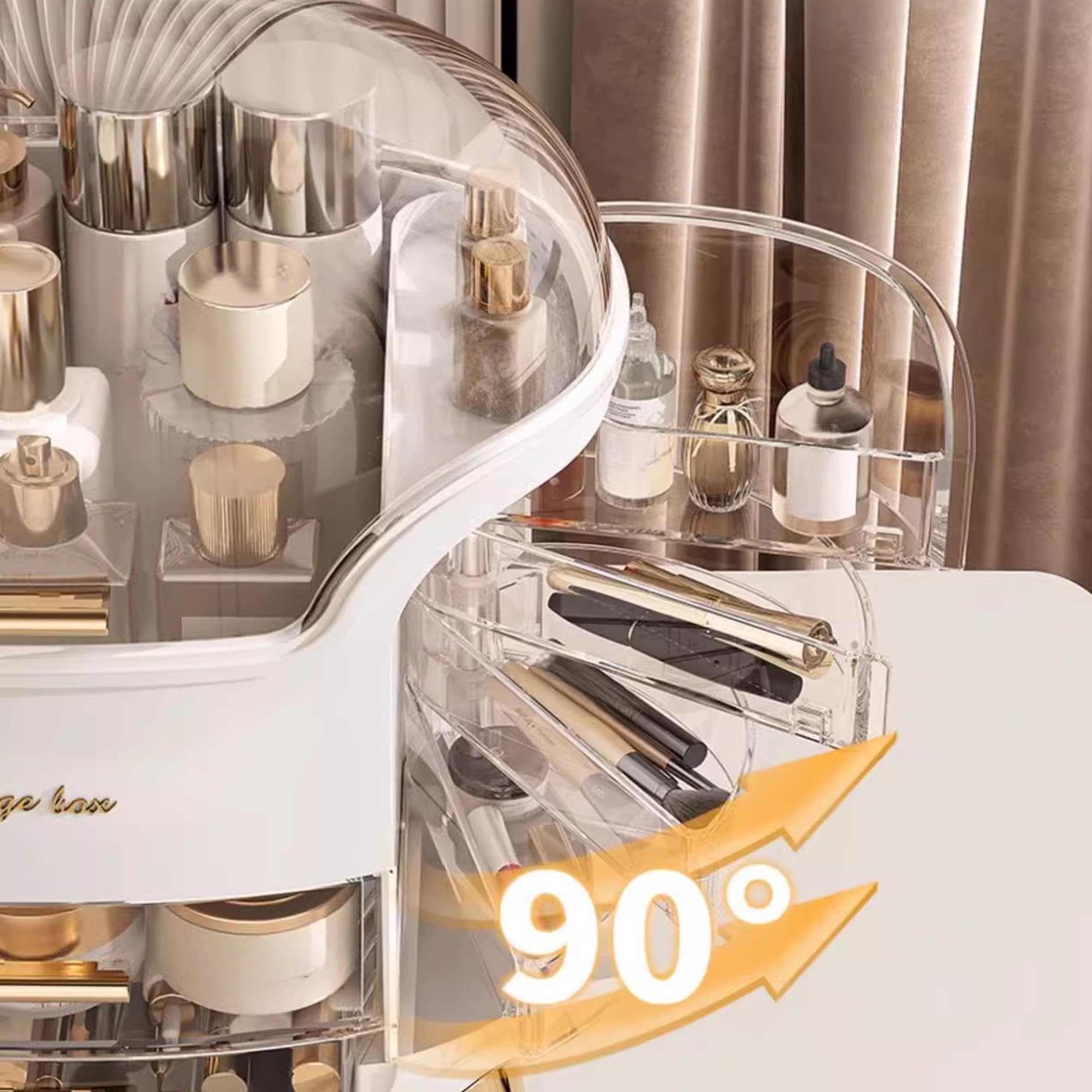 Rangement Maquillage Organisateur Multifonctionnel Boite pour Skincare et Bijoux Stockage Cosmétique pour Salle de Bain Makeup Organiser avec Tiroir Grande Capacité Etanche Présentoir Cosmétique
