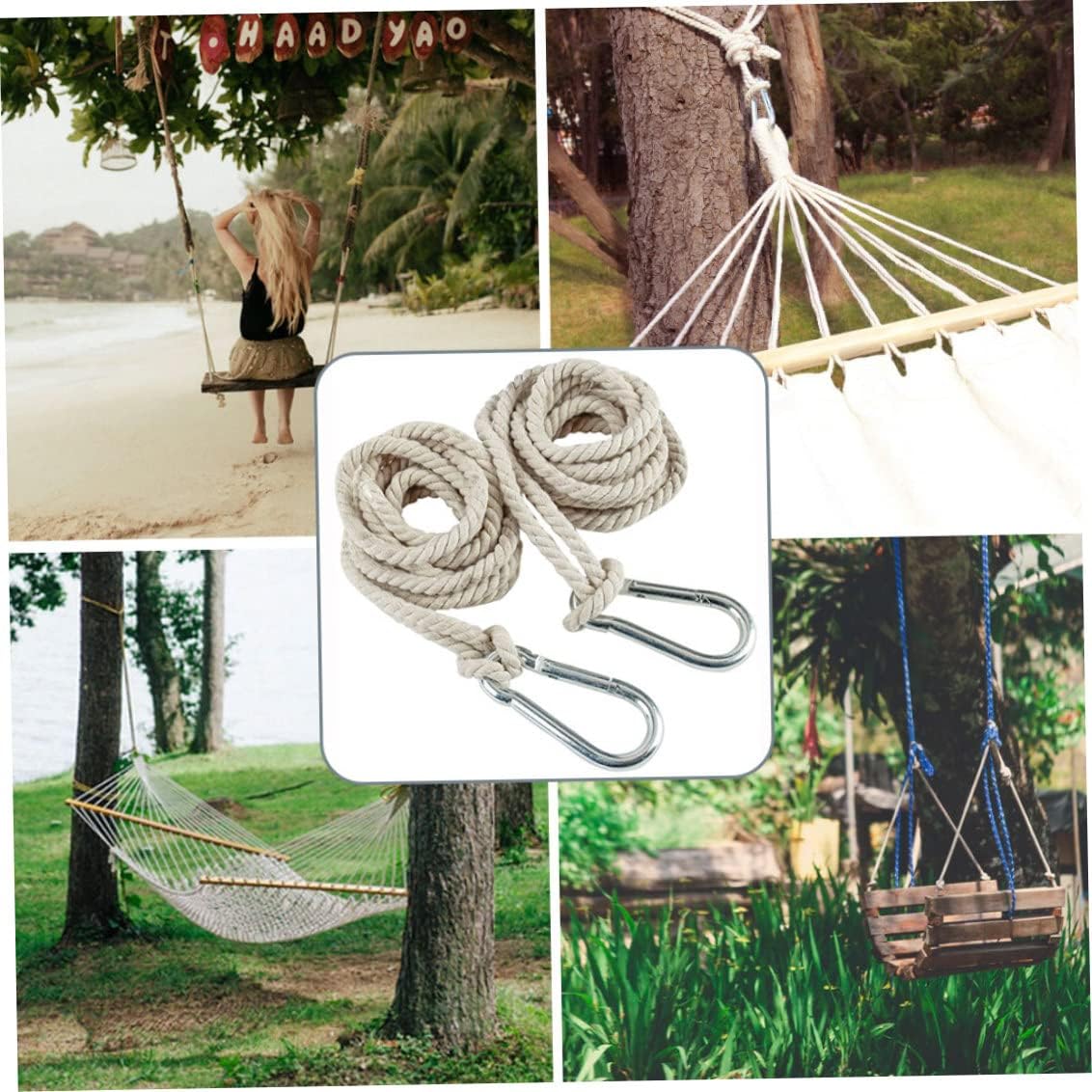 Tree Swing Straps Hammock Hammock Straps Cotton Hanging Rope Adjustable Swing Hooks Strap Garden Accessories 4M 2PCS : Patio, Lawn & Garden