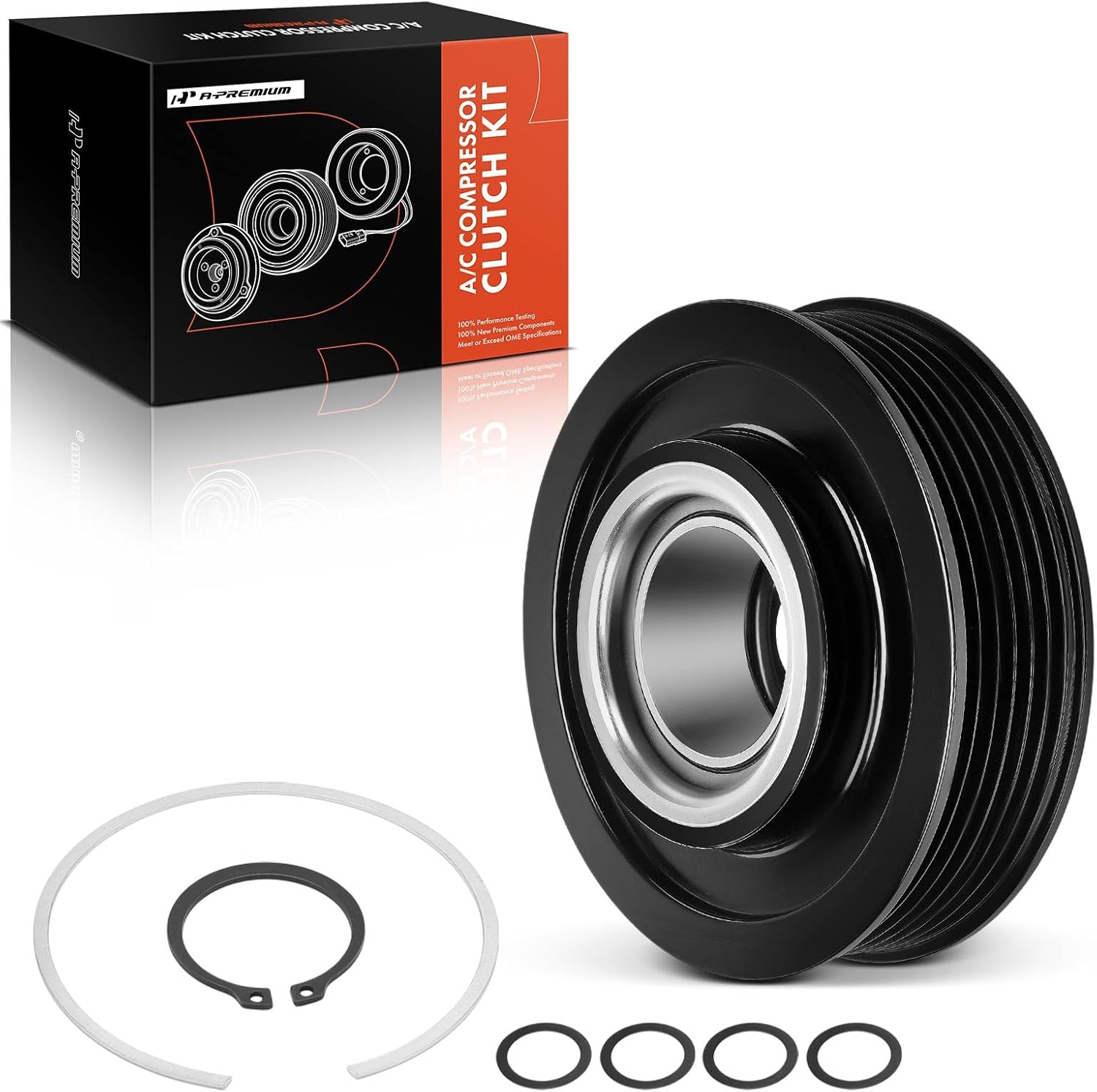 A-Premium Air Conditioner AC Compressor Clutch Kit Compatible with Volkswagen Jetta, Passat, Golf, Tiguan, CC, Eos, GTI, Golf City, Jetta City, Passat CC, R32 & Audi A4, A3, A3 Quattro, A4 Quattro