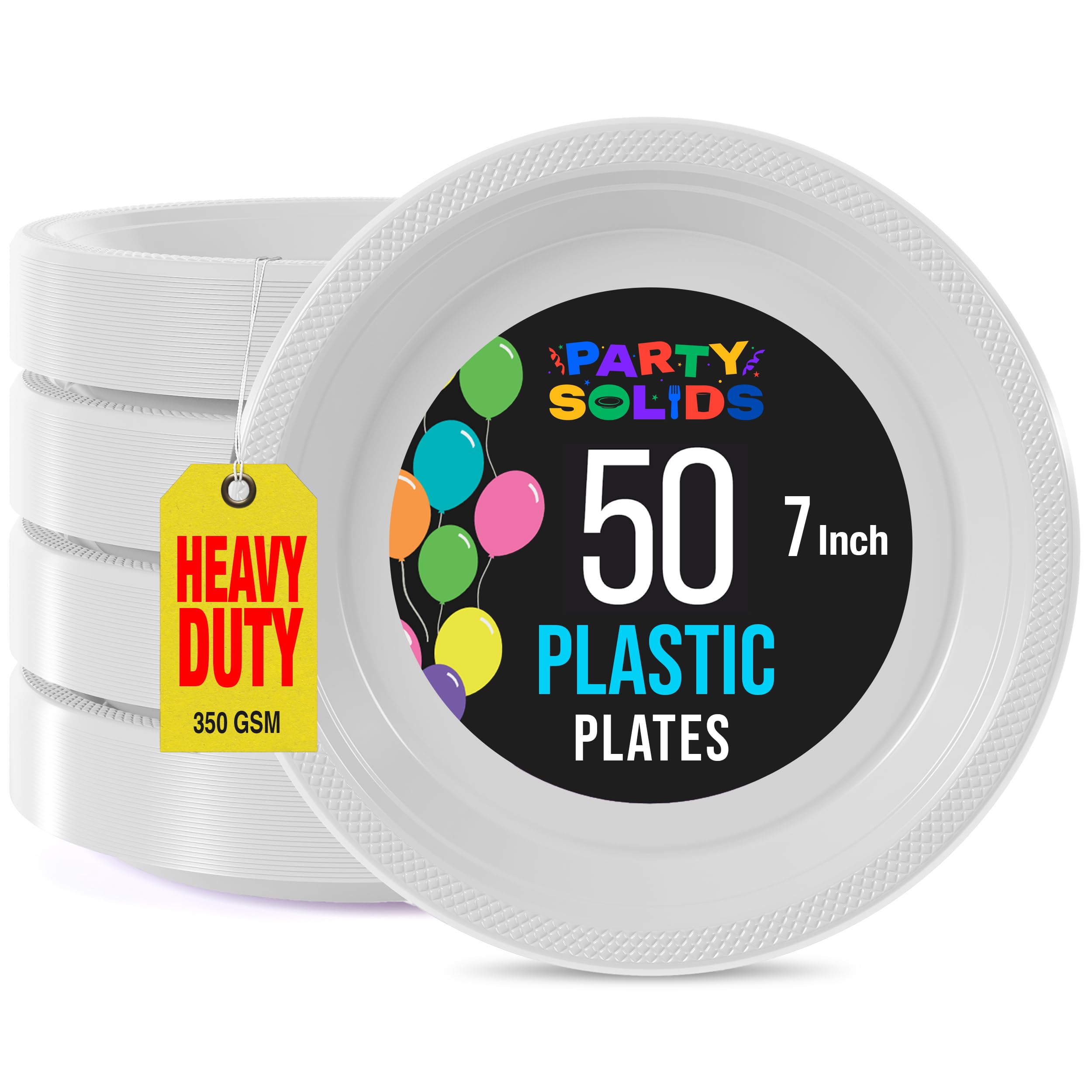 Photo 1 of *PARTIAL SET*
Exquisite Party Solids White Plastic Plates For Party Supplies 7" White Disposable Plates Heavy Duty 50 Pcs Plastic Dinnerware Sets Heavy Duty 350 GSM Disposable Dinnerware Set