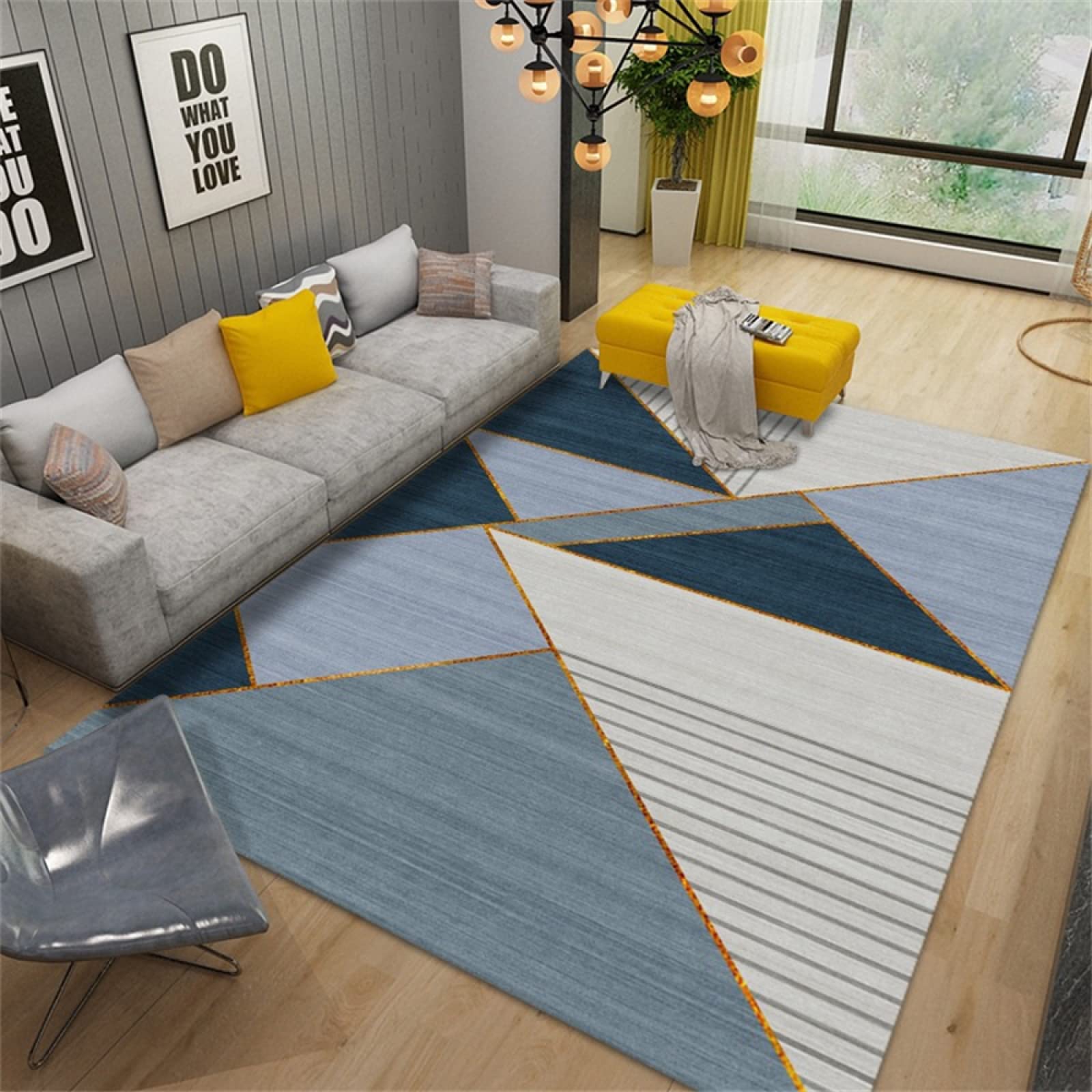 Tapis de chambre adulte bleu 80x160cm pour réchauffer un sol froid et relooker le salon