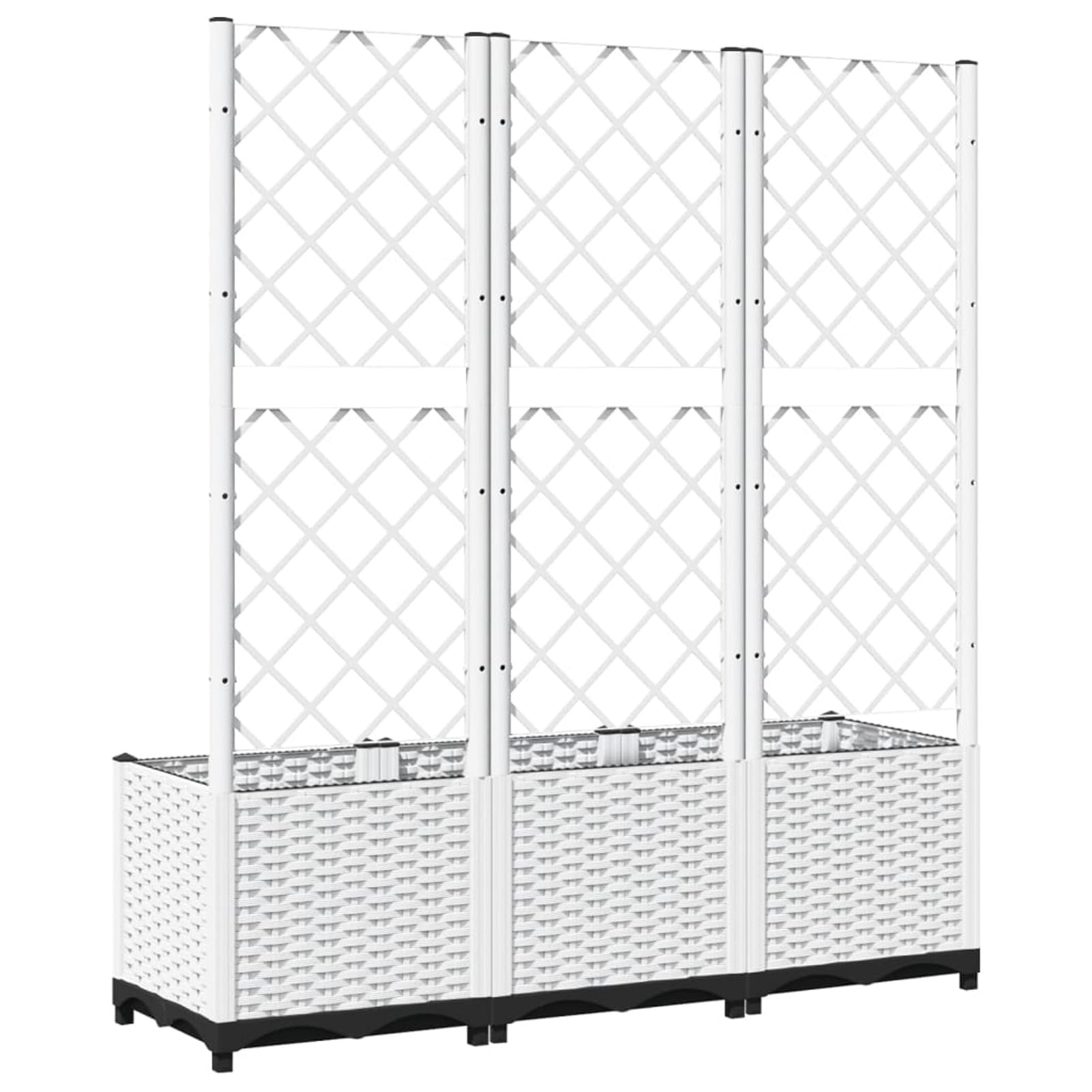 Pflanzkübel mit Rankgitter - Weiß, 120x40x136 cm, Polypropylen, Outdoor