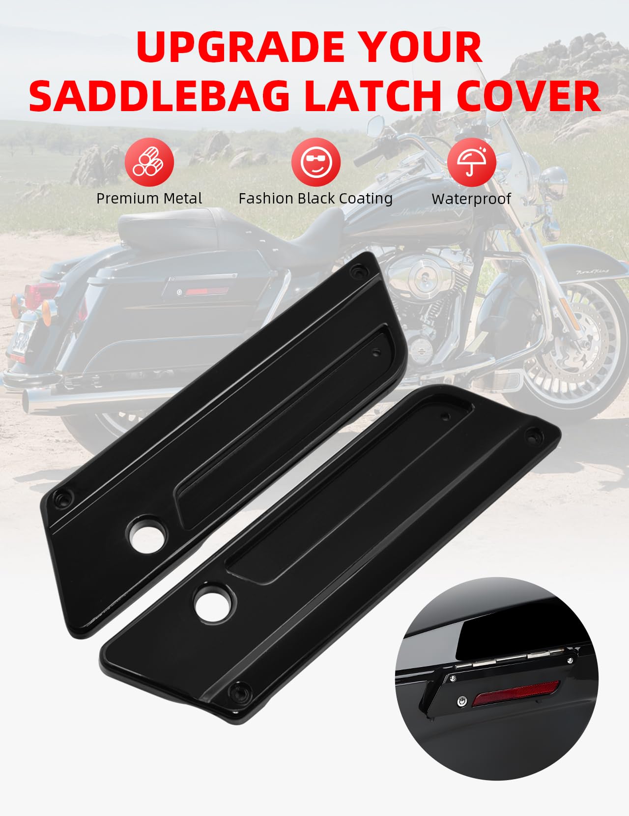 Saddlebag Latch Hardware, Saddle Bag Latch Cover Locks