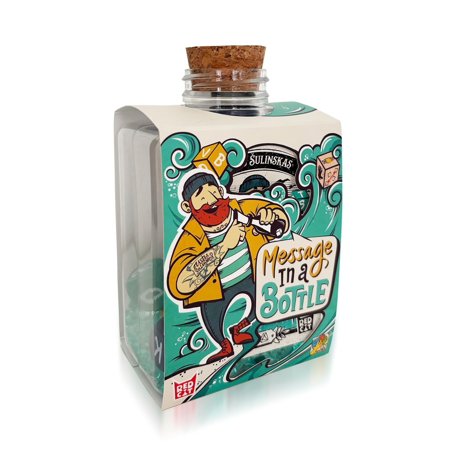 Message in a Bottle - Board Game - Dice and Letters in Bottle - 2-6 Players - 8+ Years