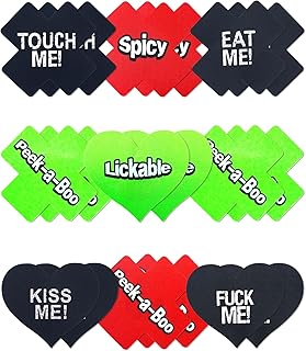 9 Pairs Nipple Pasties Lingerie Fun Words Text Print Bra Stickers Nipple Covers for Women Pasties Rave