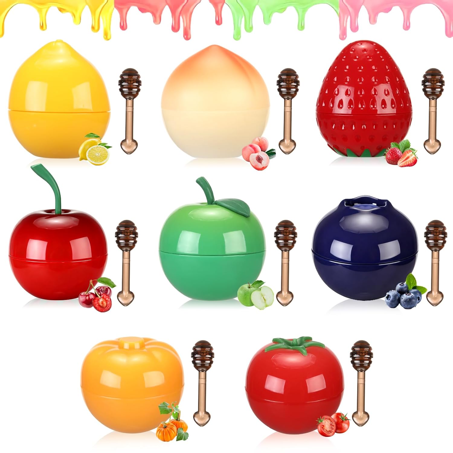 8 PCS Bee Lip Balm Lip Mask Fruit Pot for Teens Girls 10-12, Mini Cherry Lip Balm Moisturizing Strawberry Lip Sleeping Mask Overnight Lip Treatment,Korean lip balm Gifts Set for Lips,Reduce Fine Lines 8 PCS Bee Lip Balm Lip Mask Fruit Pot for Teens Girls 10-12, Mini Cherry Lip Balm Moisturizing Strawberry Lip Sleeping Mask Overnight Lip Treatment,Korean lip balm Gifts Set for Lips,Reduce Fine Lines