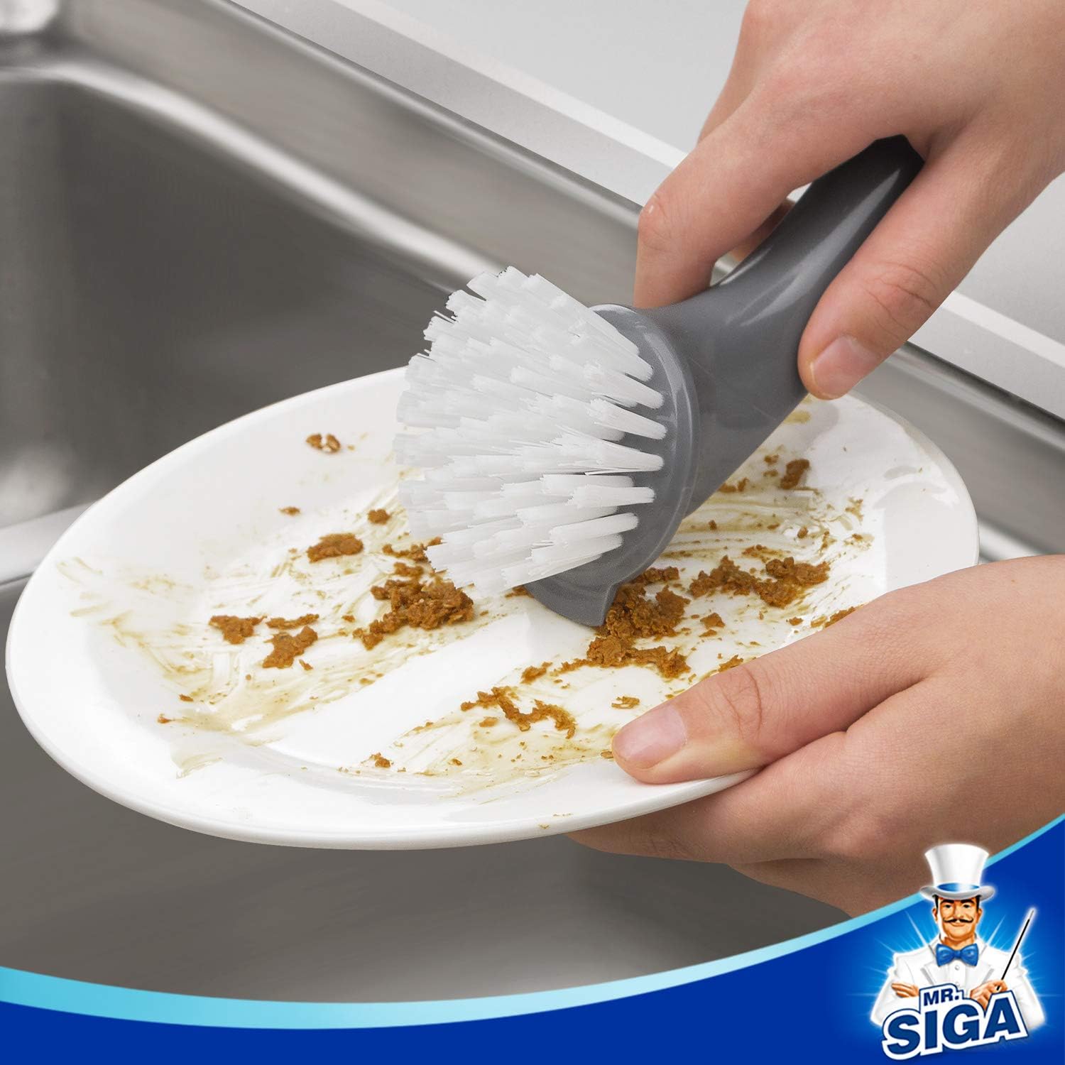MR.SIGA Pot and Pan Cleaning Brush, Dish Brush for Kitchen, Pack of 2 : Health & Household