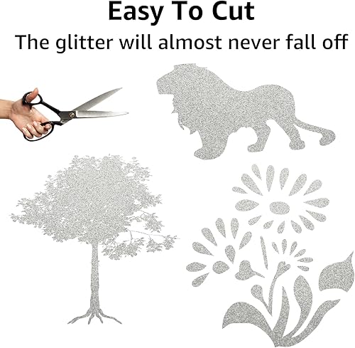 Miniatura 3 de Acrux7 100 hojas de cartulina plateada con purpurina de 12 x 12 pulgadas, papel de cartulina con purpurina para invitaciones, álbumes de recortes,