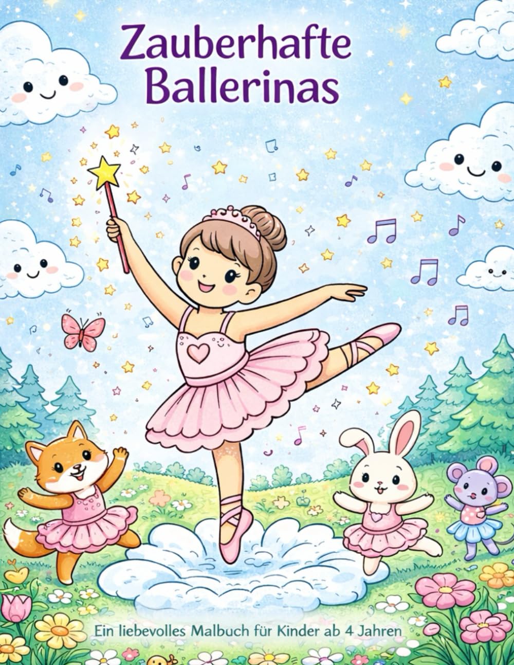 Zauberhafte Ballerinas – Ein liebevolles Malbuch für Kinder ab 4 Jahren (Ausmalbücher)