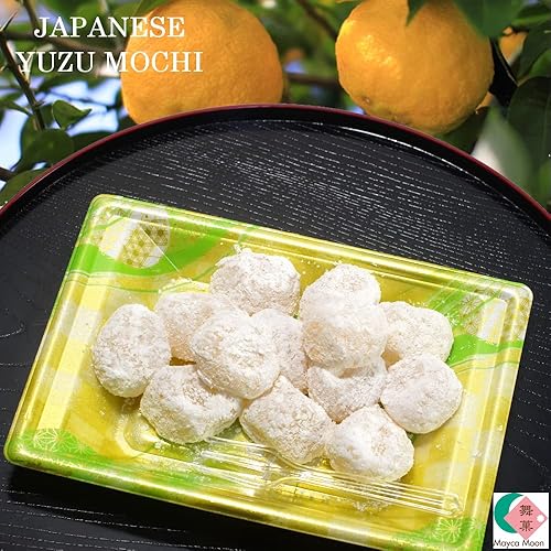 Miniatura 2 de Mayca Moon Mochi con bandeja y tenedor Dulces Japoneses Mochi Suave 7.05oz (YUZU Mochi)