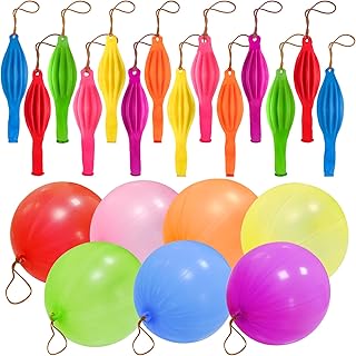 JULLIZ 48pcs Punch Balloons Assorted Color Party Favors, Bounce Punching Balloons for Birthday, Wedding, Fun