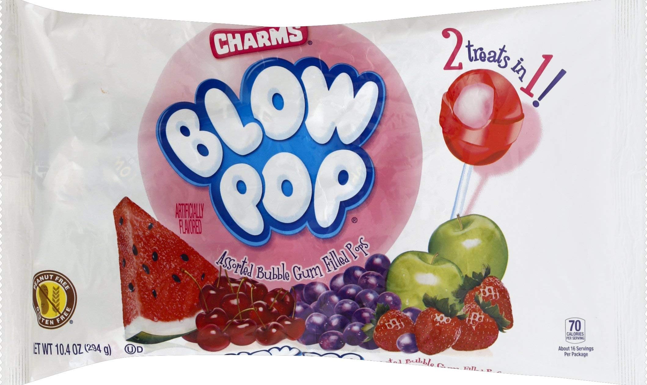 Blow Pop Lollipops - Dual Candy and Gum Suckers - Bulk Treat for Kids and Adults - Assorted Flavors, 16 Count