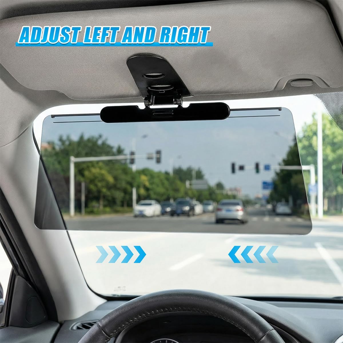 Craedli Sun Visor Extender for Car, Anti-Glare Automotive Windshield Sun Blocker for Safe Driving, Universal Adjustable Car Visor Extender Attachment Protects from UV Rays & Stray Light (Black)