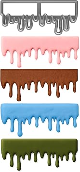 Mighty Gadget Dripping Shape Fondant Cutter Style 1 6x2.51" Cake Drip Border & Icing Edge Cookie Mold Random Color